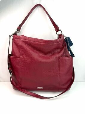 Coach Red F23293 Park Pebbled Leather Y2K Hobo Bag